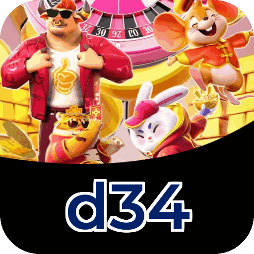 Interface do aplicativo d34 mostrando jogos disponíveis no iOS e Android